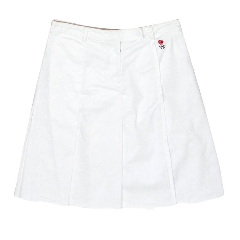 Prada - White Cotton Pleated Tennis Skirt